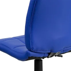 Flash Furniture Quilted Vinyl Mid-Back Swivel Task Chair, Armeless, Blue/Black
