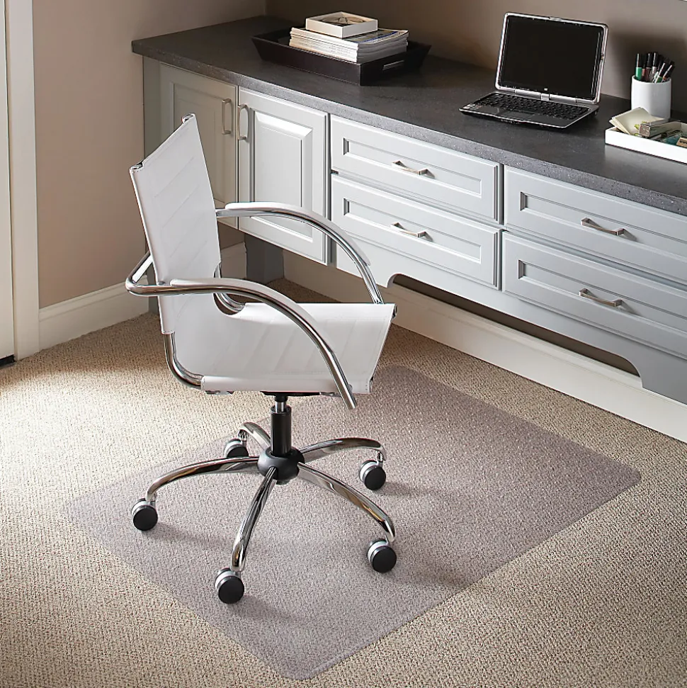 Flash Furniture Rectangle Vinyl Chair Mat, 45" x 53", Clear