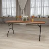 Flash Furniture Rectangular Folding Banquet Table, 30-1/4"H x 30"W x 72"D, Natural/Black