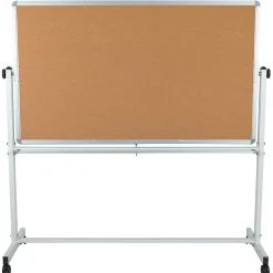 Flash Furniture Reversible Cork Bulletin/Magnetic Dry-Erase Whiteboard, 62 1/2