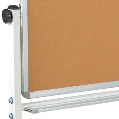 Flash Furniture Reversible Cork Bulletin/Magnetic Dry-Erase Whiteboard, 62 1/2