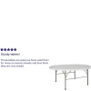 Flash Furniture Round Bi-Fold Plastic Banquet And Event Folding Table, 29"H x 71"W x 71"D, Granite White