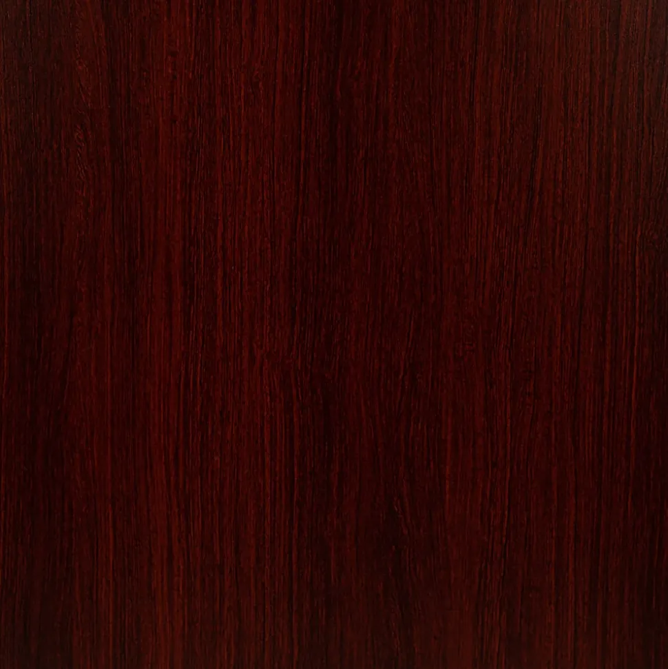 Flash Furniture Round Multipurpose Conference Table, 30"H x 35-1/2"W x 35-1/2"D, Mahogany/Black
