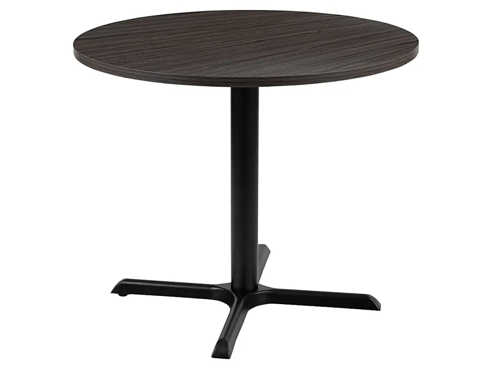 Flash Furniture Round Multipurpose Conference Table, 30"H x 35-1/2"W x 35-1/2"D, Rustic Gray/Black