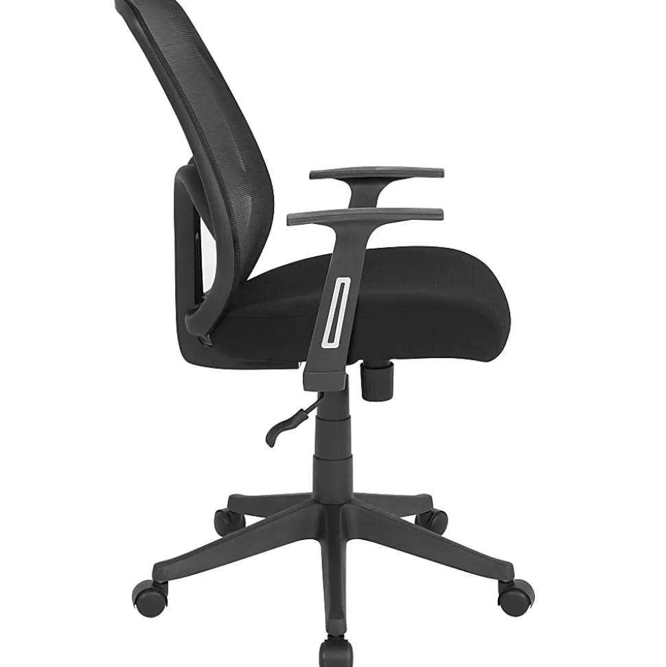 Flash Furniture Salerno Series Ergonomic Mesh High-Back Office Chair With Arms, Black