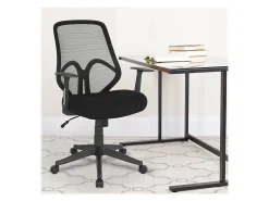 Flash Furniture Salerno Series Ergonomic Mesh High-Back Office Chair With Arms, Black
