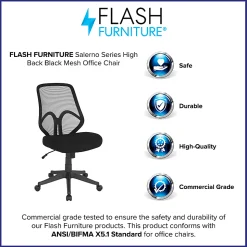 Flash Furniture Salerno Series Ergonomic Mesh High-Back Office Chair, Black