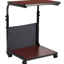 Flash Furniture Sit/Stand Ergonomic Computer Desk Mobile Workstation With Removable Pouch, 46-3/4