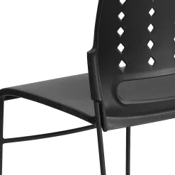 Flash Furniture Sled-Base Stacking Chair With Handle And Air-Vent Back, Black