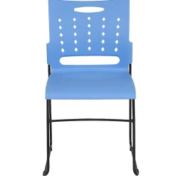 Flash Furniture Sled-Base Stacking Chair With Handle And Air-Vent Back, Blue/Black