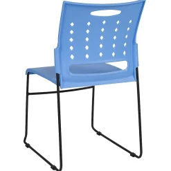 Flash Furniture Sled-Base Stacking Chair With Handle And Air-Vent Back, Blue/Black