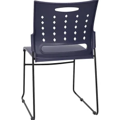 Flash Furniture Sled-Base Stacking Chairs With Handles And Air-Vent Backs, Navy