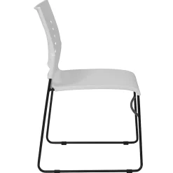 Flash Furniture Sled-Base Stacking Chair With Handle And Air-Vent Back, White/Black