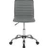 Flash Furniture Vinyl Low-Back Swivel Armless Task Chair, Light Gray/Gray
