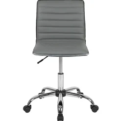 Flash Furniture Vinyl Low-Back Swivel Armless Task Chair, Light Gray/Gray