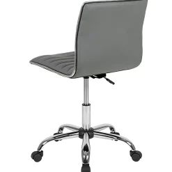 Flash Furniture Vinyl Low-Back Swivel Armless Task Chair, Light Gray/Gray