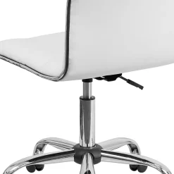 Flash Furniture Vinyl Low-Back Swivel Armless Task Chair, White/Gray