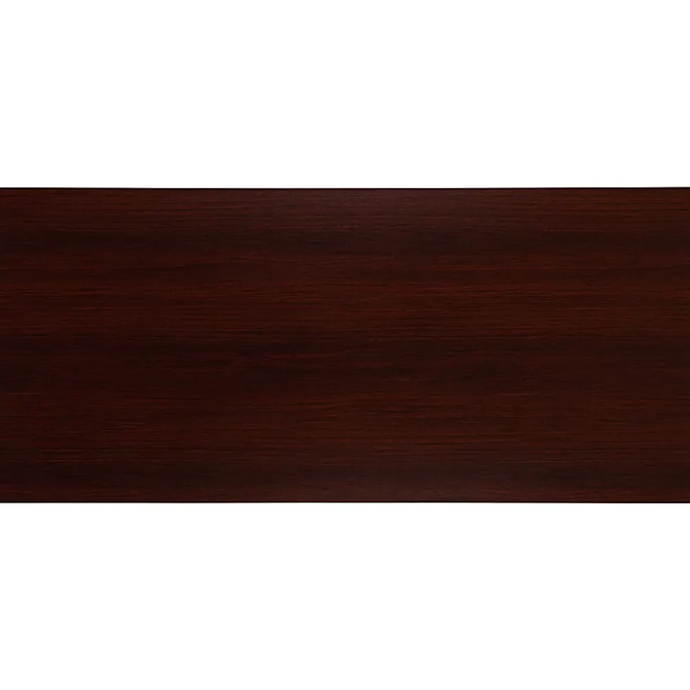 Flash Furniture 55"W Commercial-Grade Industrial Office Computer Desk, Mahogany