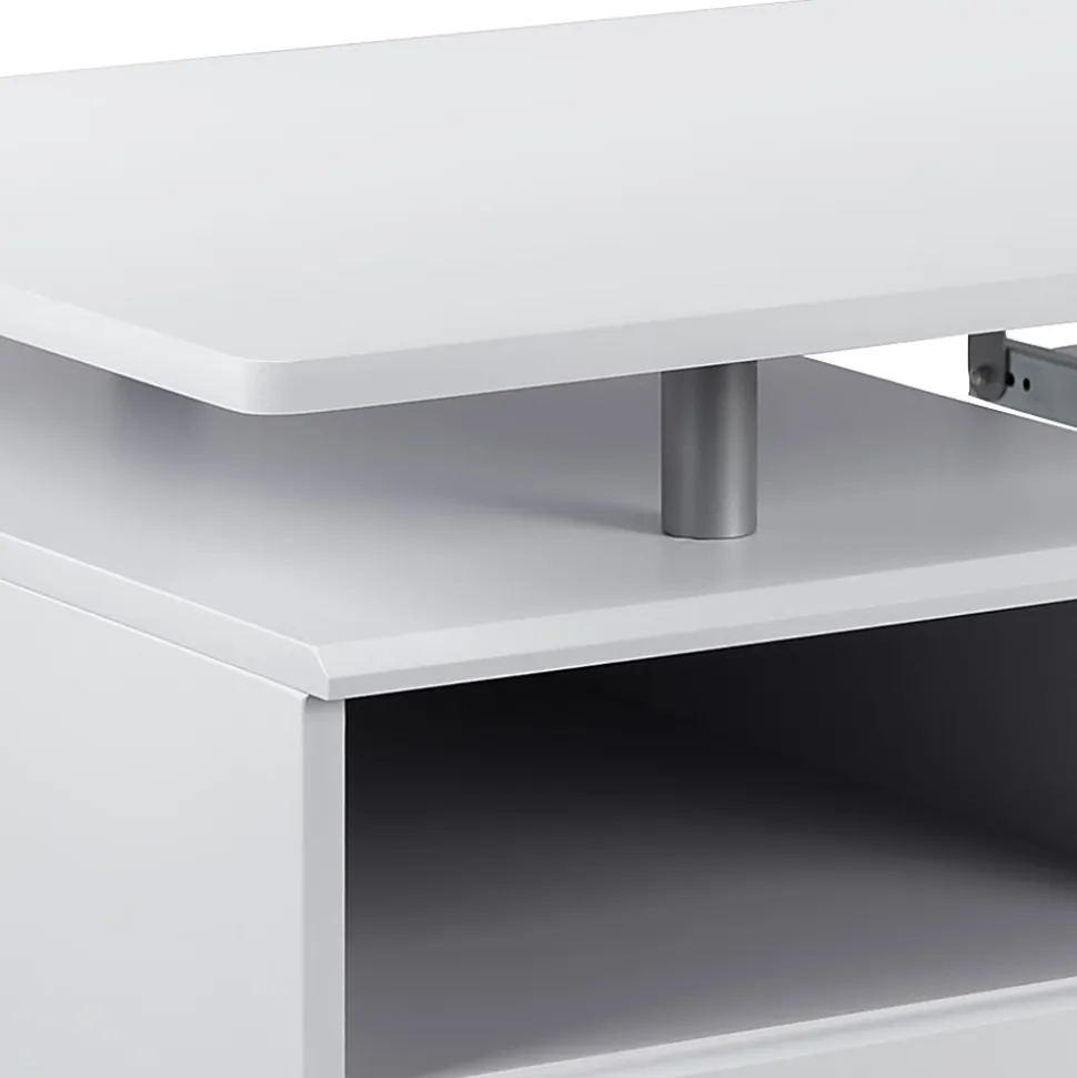 Flash Furniture 48"W Computer Desk With 3-Drawer Single Pedestal, White