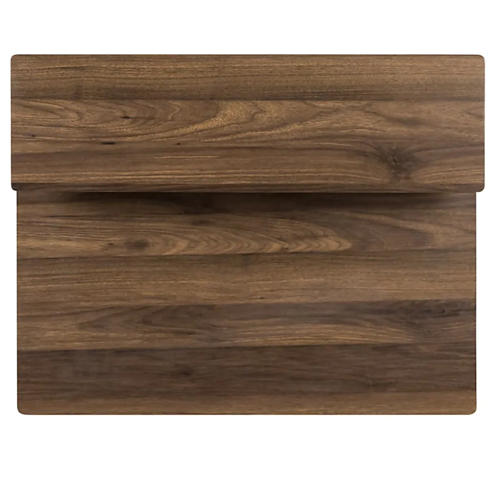Flash Furniture 28"W Computer Desk With Storage Shelves, Rustic Walnut