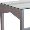 Flash Furniture 48"W Contemporary Glass Computer Desk, Clear/Silver