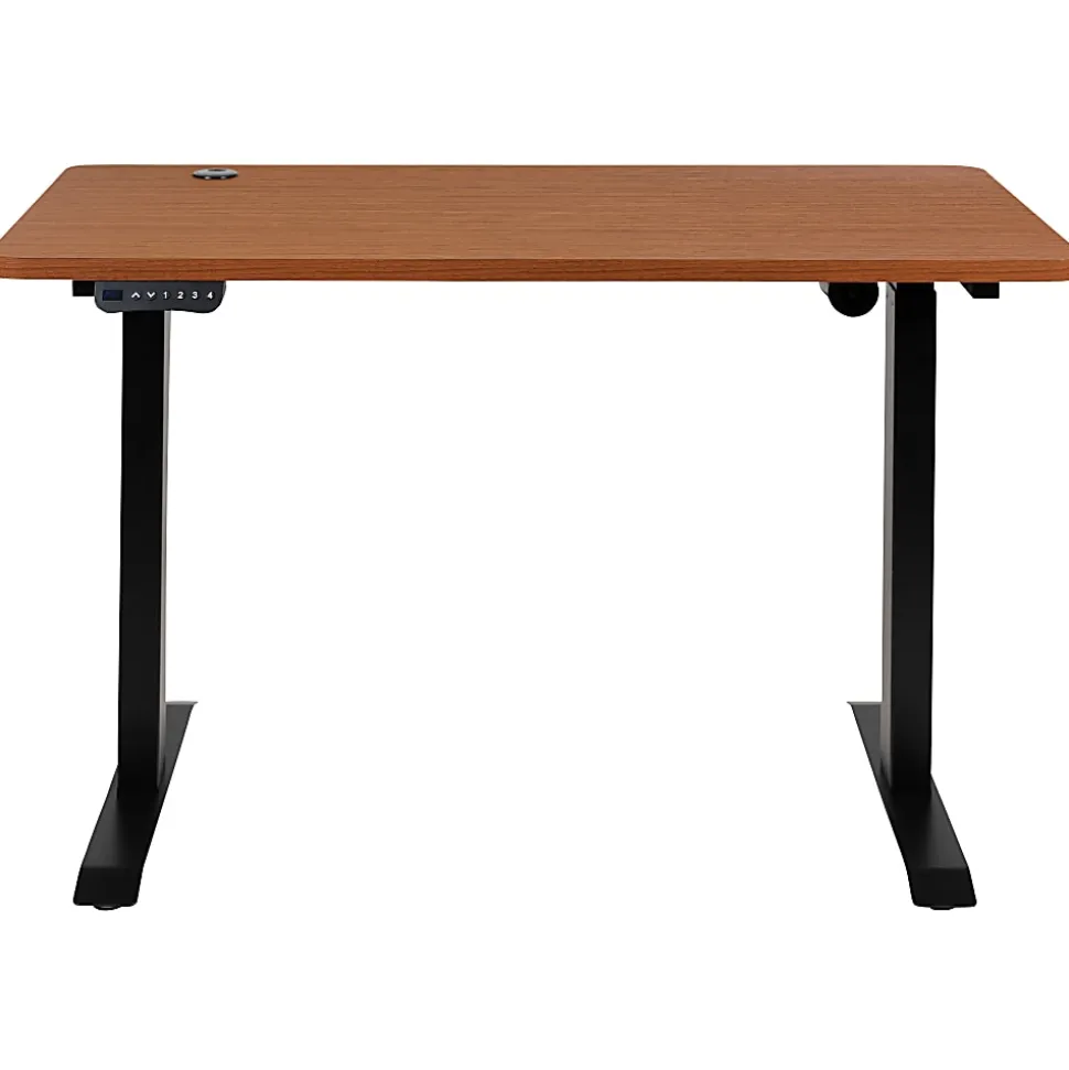 Flash Furniture 48"W Electric Height-Adjustable Standing Computer Desk, Mahogany
