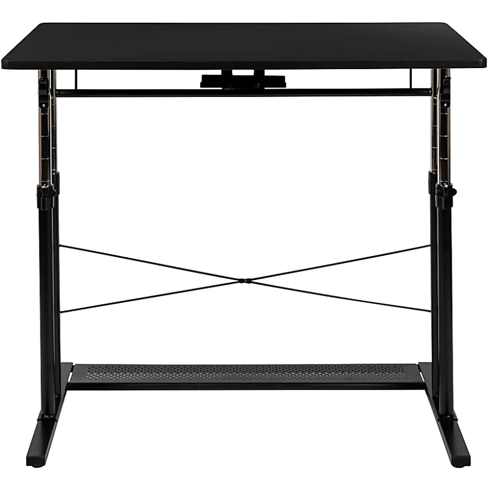 Flash Furniture 40"W Height-Adjustable Sit-To-Stand Home Office Desk, Black