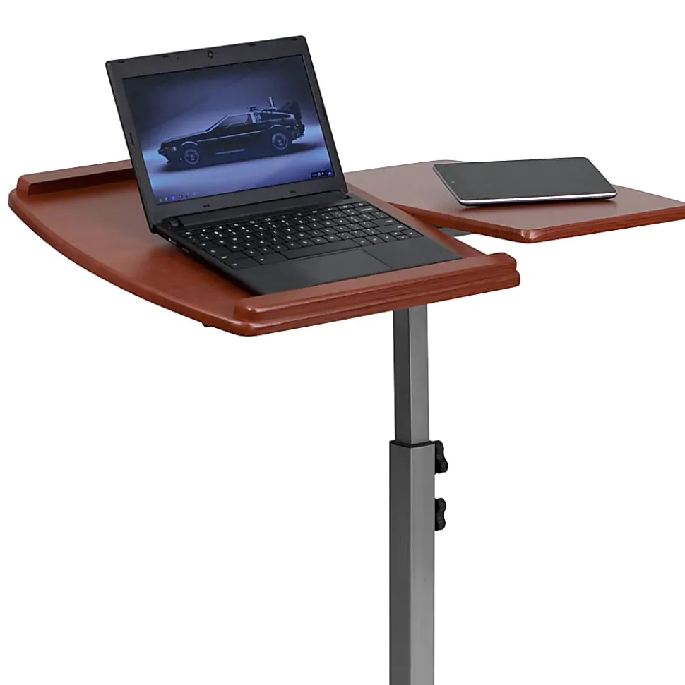 Flash Furniture 30"W Mobile Laptop Computer Desk, Cherry