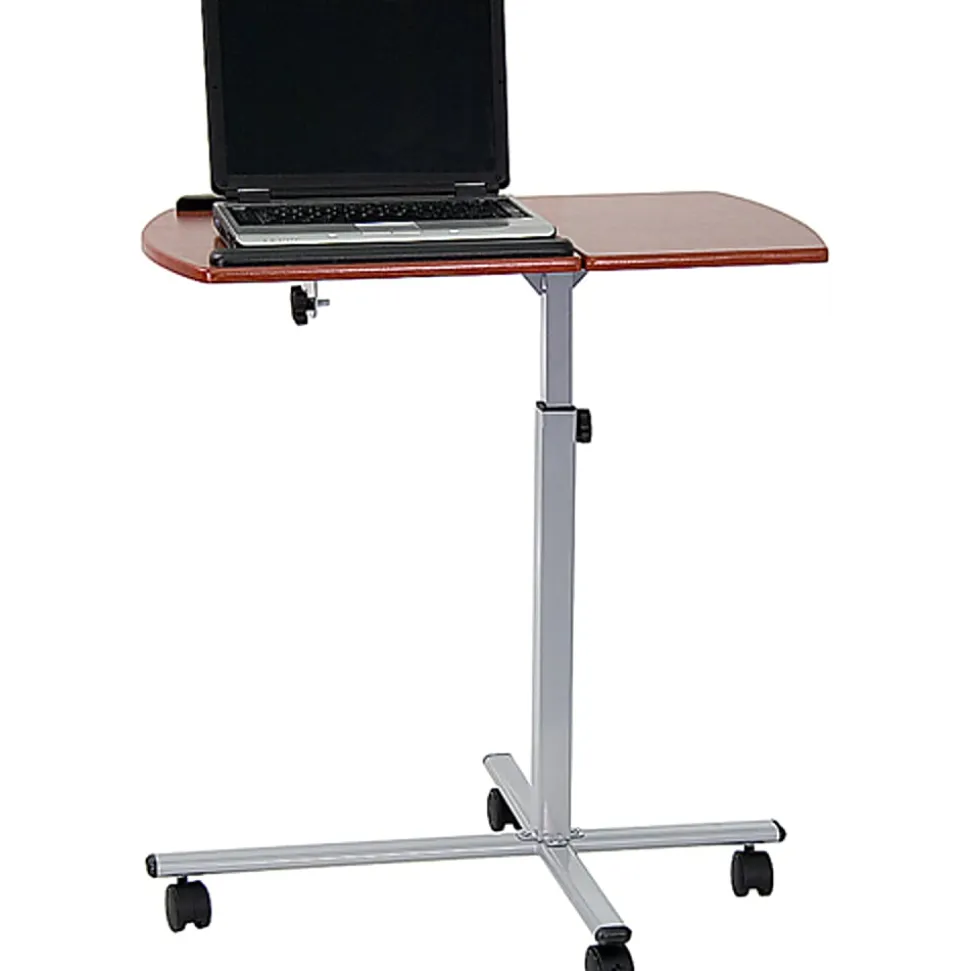 Flash Furniture 30"W Mobile Laptop Computer Desk, Cherry