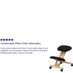 Flash Furniture Wood Mobile Ergonomic Kneeling Chair, Black/Brown