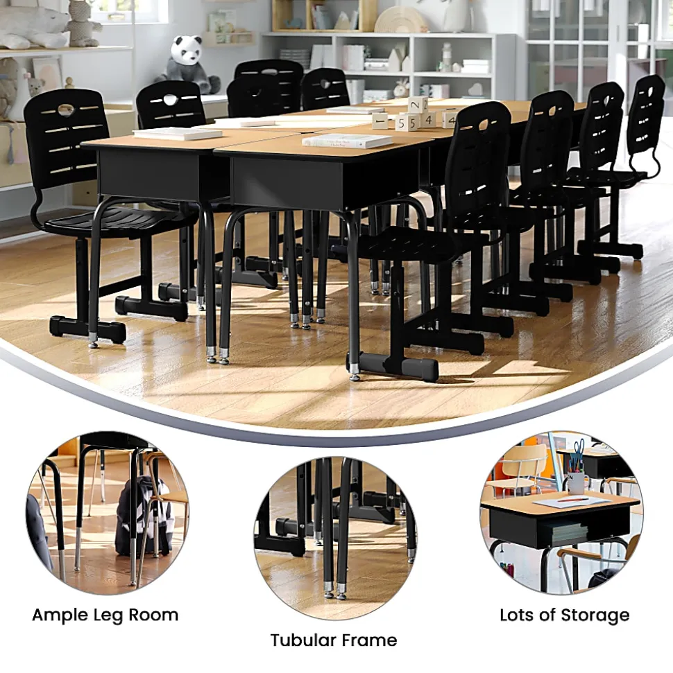 Flash Furniture 24"W Student Desk, Natural