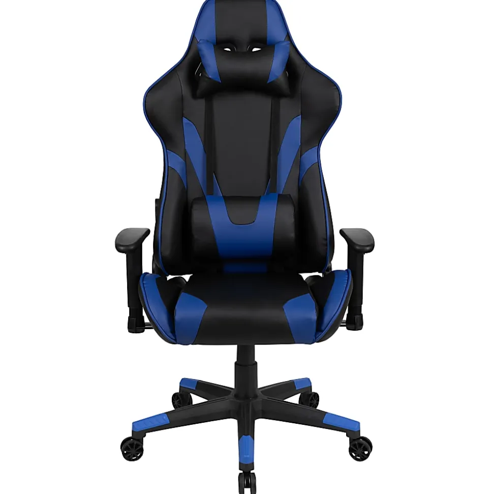 Flash Furniture X20 Ergonomic LeatherSoft High-Back Racing Gaming Chair, Blue