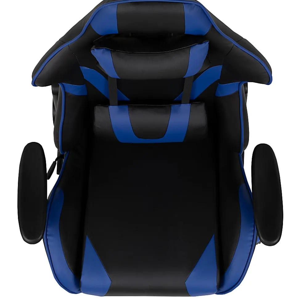 Flash Furniture X20 Ergonomic LeatherSoft High-Back Racing Gaming Chair, Blue