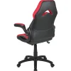 Flash Furniture X10 Ergonomic LeatherSoft™ Faux Leather High-Back Racing Gaming Chair With Flip-Up Arms, Red/Black