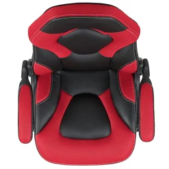 Flash Furniture X10 Ergonomic LeatherSoft™ Faux Leather High-Back Racing Gaming Chair With Flip-Up Arms, Red/Black