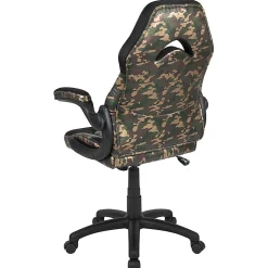 Flash Furniture X10 Ergonomic LeatherSoftâ„¢ Faux Leather High-Back Racing Gaming Chair With Flip-Up Arms, Camouflage/Black