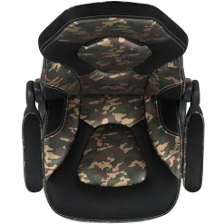 Flash Furniture X10 Ergonomic LeatherSoft™ Faux Leather High-Back Racing Gaming Chair With Flip-Up Arms, Camouflage/Black