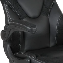 Flash Furniture X10 Ergonomic LeatherSoft™ Faux Leather High-Back Racing Gaming Chair With Flip-Up Arms, Black