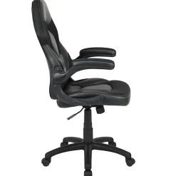 Flash Furniture X10 Ergonomic LeatherSoft™ Faux Leather High-Back Racing Gaming Chair With Flip-Up Arms, Black