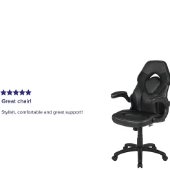 Flash Furniture X10 Ergonomic LeatherSoft™ Faux Leather High-Back Racing Gaming Chair With Flip-Up Arms, Black