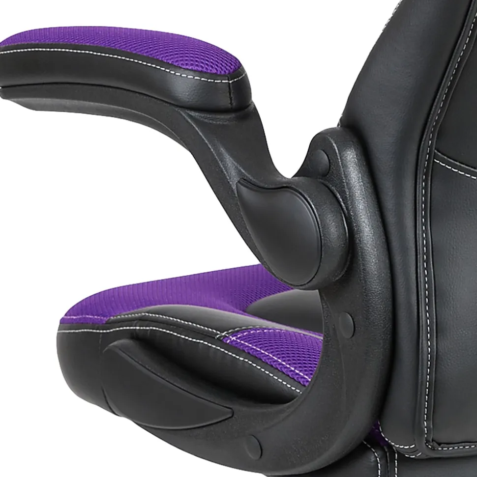 Flash Furniture X10 Ergonomic LeatherSoft High-Back Racing Gaming Chair, Purple/Black