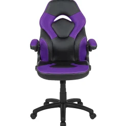 Flash Furniture X10 Ergonomic LeatherSoft High-Back Racing Gaming Chair, Purple/Black