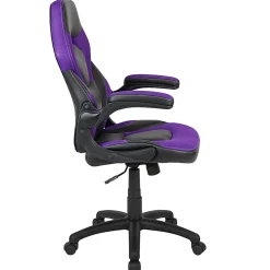 Flash Furniture X10 Ergonomic LeatherSoft High-Back Racing Gaming Chair, Purple/Black