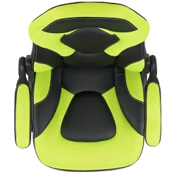 Flash Furniture X10 Ergonomic LeatherSoft™ Faux Leather High-Back Racing Gaming Chair With Flip-Up Arms, Neon Green/Black