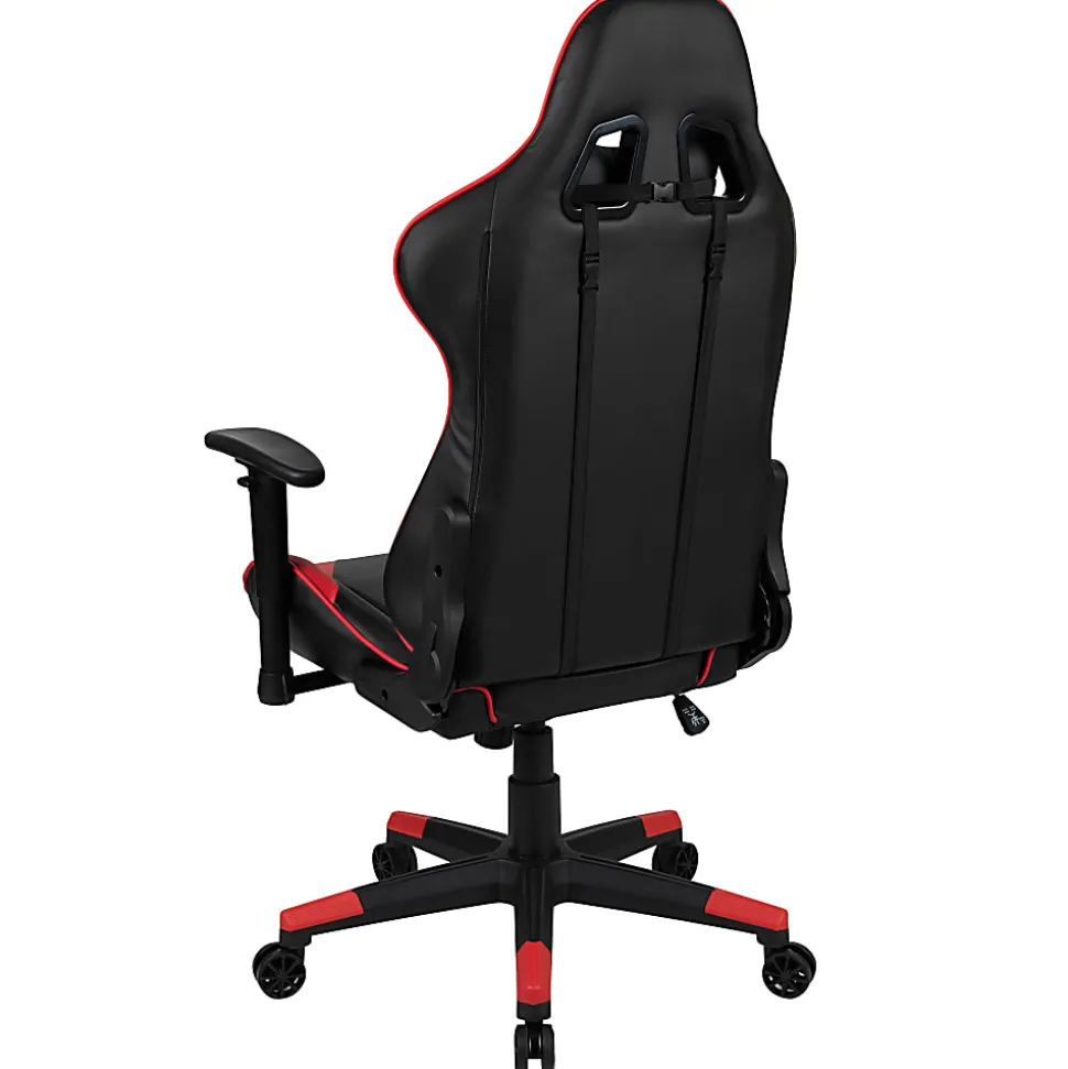 Flash Furniture X20 Ergonomic LeatherSoft™ Faux Leather High-Back Racing Gaming Chair, Red/Black