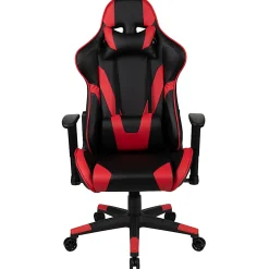 Flash Furniture X20 Ergonomic LeatherSoft™ Faux Leather High-Back Racing Gaming Chair, Red/Black