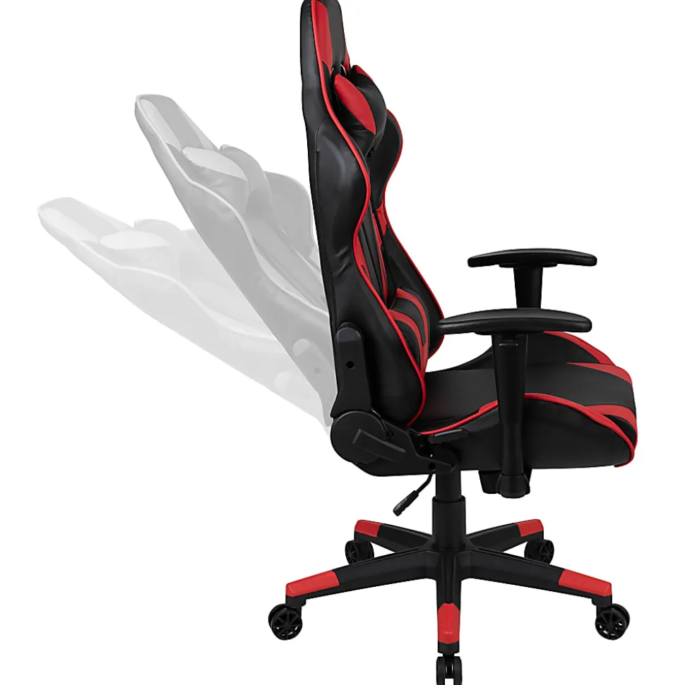 Flash Furniture X20 Ergonomic LeatherSoft™ Faux Leather High-Back Racing Gaming Chair, Red/Black