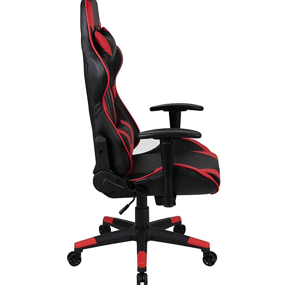 Flash Furniture X20 Ergonomic LeatherSoft™ Faux Leather High-Back Racing Gaming Chair, Red/Black