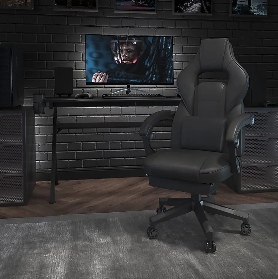 Flash Furniture X40 Gaming Chair With Fully Reclining Back And Arms, Black
