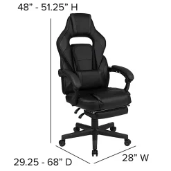Flash Furniture X40 Gaming Chair With Fully Reclining Back And Arms, Black